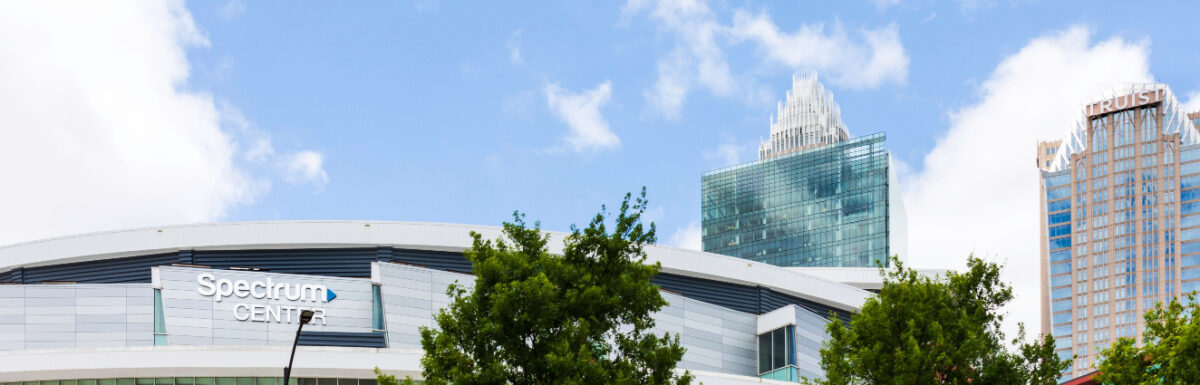 Spectrum Center indoor basketball arena in Charlotte, North Carolina, USA.