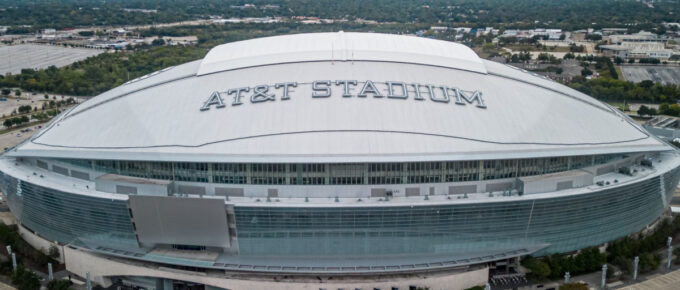AT and T stadium in the city of Arlington, Dallas, Texas, USA.