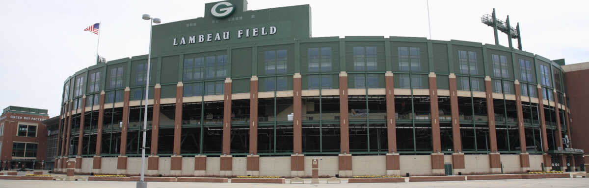 Historic Lambeau Field, home of the Green Bay Packers in Green Bay, Wisconsin, USA.