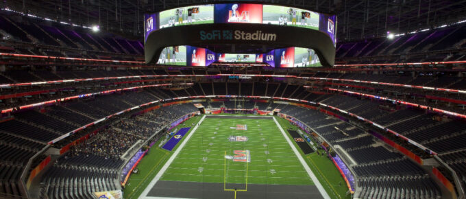 Inside of SoFi Stadium in Los Angeles, California, USA.