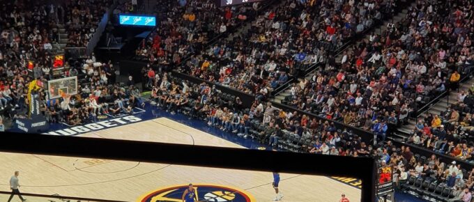 Inside of Ball Arena in Denver, Colorado, USA.