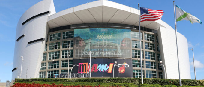 The FTX Arena located in Miami, Florida, USA.