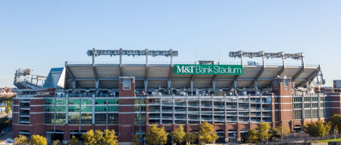 Ariel view on M&T Bank Stadium in Baltimore, Maryland, USA.