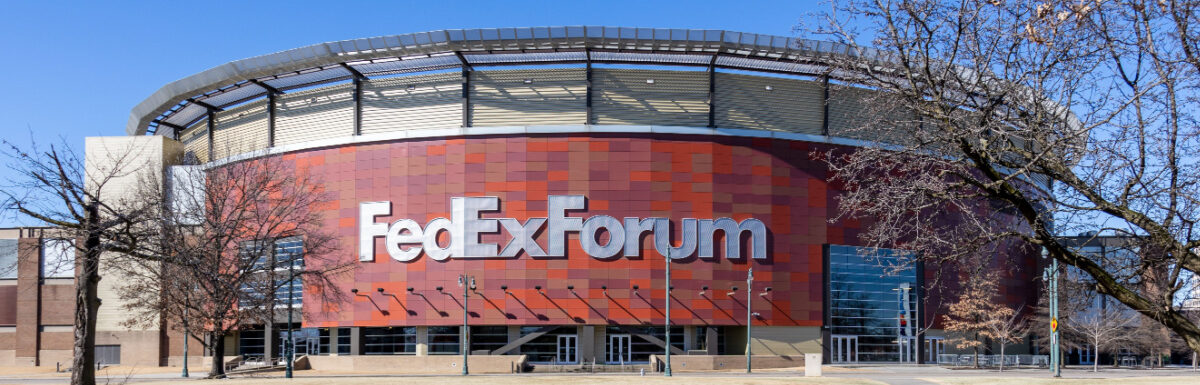 FedEx Forum in Downtown Memphis, Tennessee, USA, in the afternoon.
