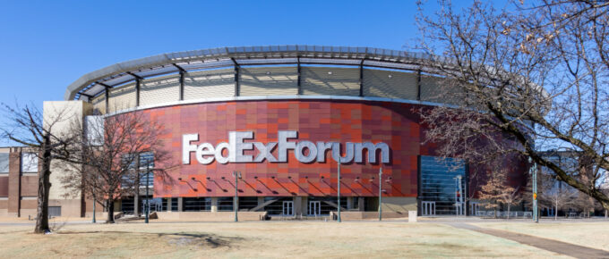 FedEx Forum in Downtown Memphis, Tennessee, USA, in the afternoon.