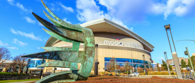 Outside Moda Center in Portland, Oregon, United States during daytime.