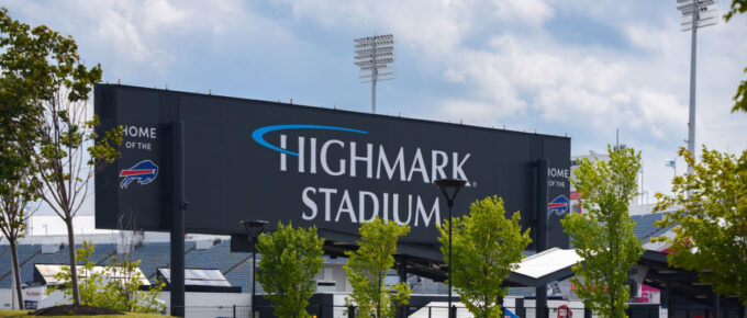 The Bills Stadium with New Name of Highmark Stadium and ADPRO Sports Training Center in Orchard Park New York, USA.
