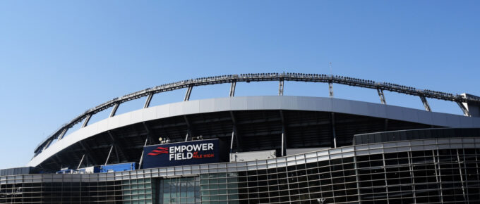 In front of Empower Field during daytime in Denver, Colorado, USA.