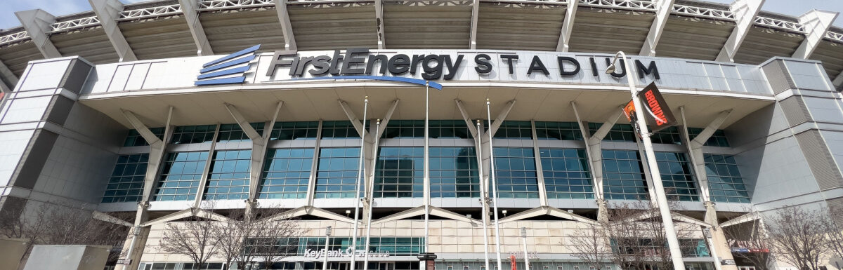 Outside the FirstEnergy Stadium during daytime in Cleveland, Ohio, USA.