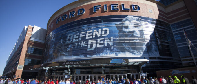 A view of game day at Ford Field located in Detroit, Michigan, USA.