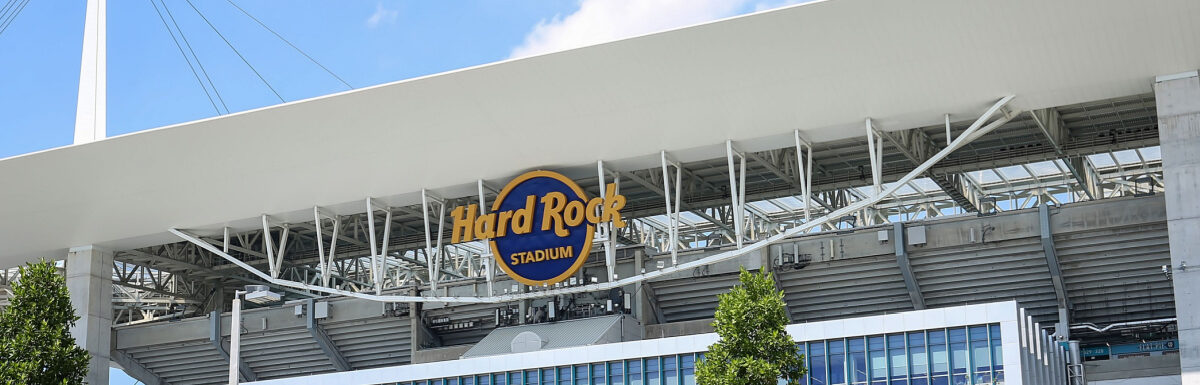 Close up of the Hard Rock Stadium in Miami, Florida, USA.