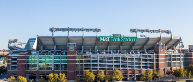 Exterior of M&T Bank Stadium in Baltimore state of Maryland, USA during the day.