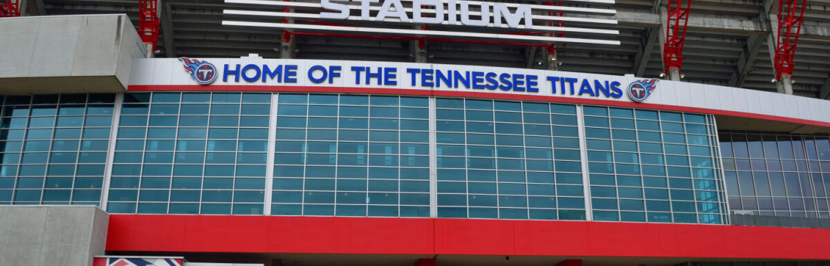 Nissan Stadium in Nashville, Tennessee, USA, the home of the Tennessee Titans NFL football team.