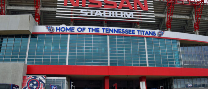 Nissan Stadium in Nashville, Tennessee, USA, the home of the Tennessee Titans NFL football team.