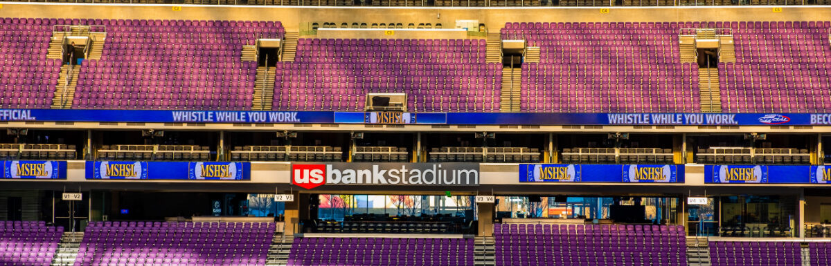 Interior view of U. S. Stadium in Minneapolis, Minnesota, USA.