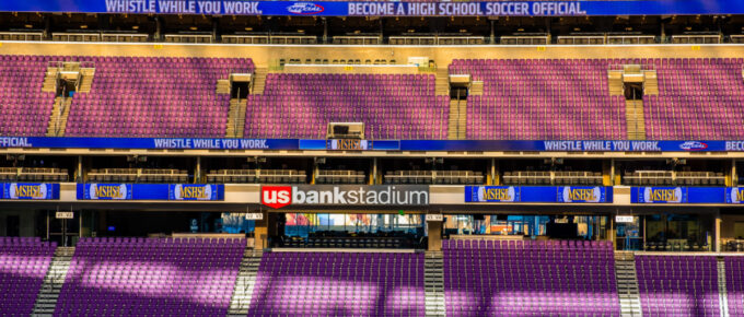 Interior view of U. S. Stadium in Minneapolis, Minnesota, USA.
