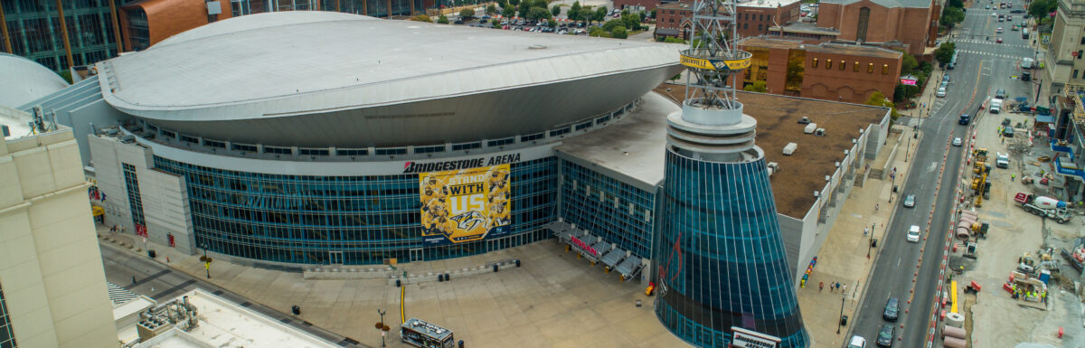 An arial image of Bridgestone Stadium, Nashville.