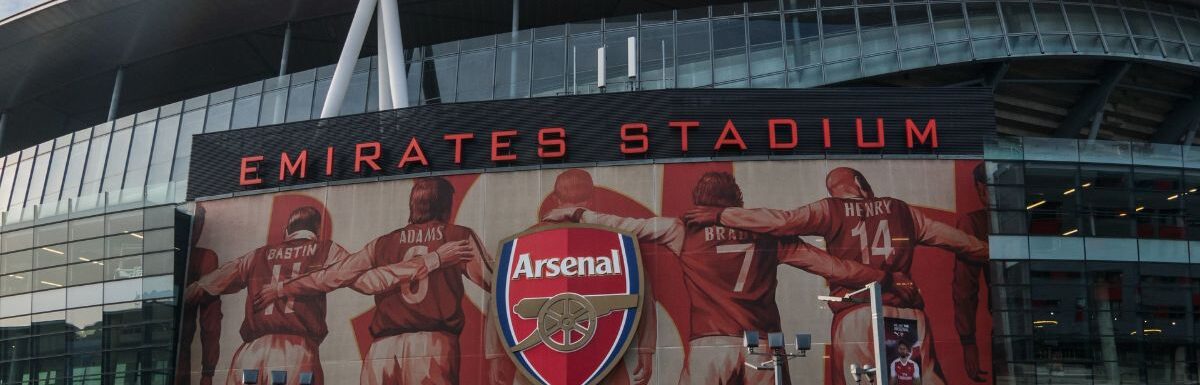 Outside view of Emirates Stadium, the home ground for Arsenal Football Club in London, United Kingdom.