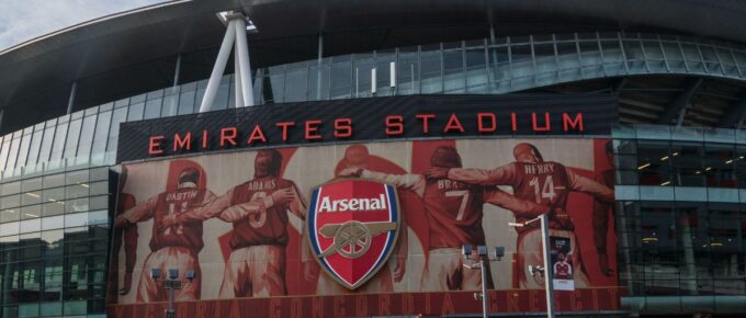 Outside view of Emirates Stadium, the home ground for Arsenal Football Club in London, United Kingdom.
