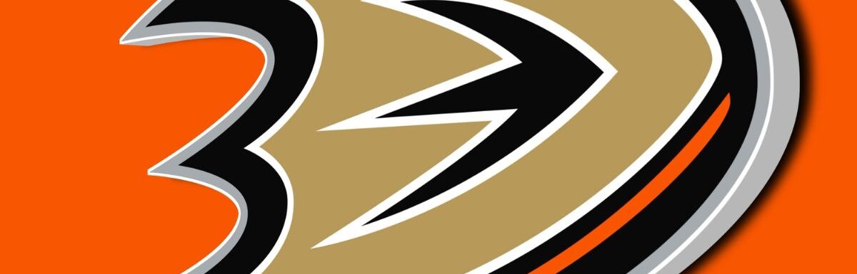 3D emblem of the Anaheim Ducks hockey team.