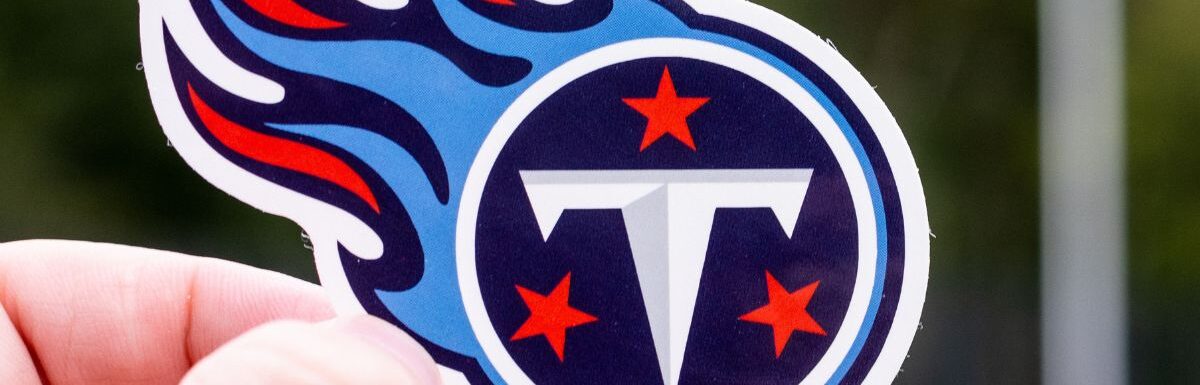 Emblem of a professional American football team Tennessee Titans based in Nashville at the sports stadium.