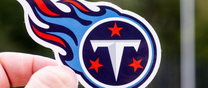 Emblem of a professional American football team Tennessee Titans based in Nashville at the sports stadium.