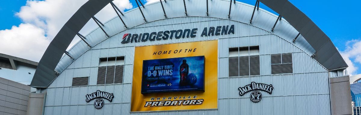 Originally called Nashville Arena, Bridgestone Arena is an all-purpose venue and is the home of the Nashville Predators of the NHL.