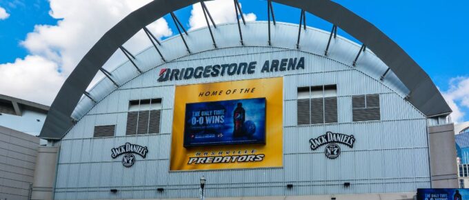 Originally called Nashville Arena, Bridgestone Arena is an all-purpose venue and is the home of the Nashville Predators of the NHL.
