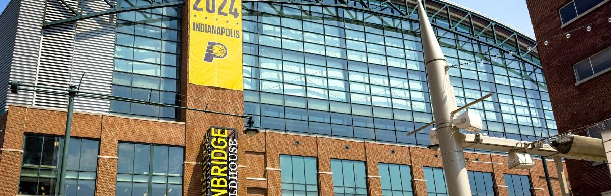 Gainbridge Fieldhouse in Downtown Indianapolis, Indiana, USA.