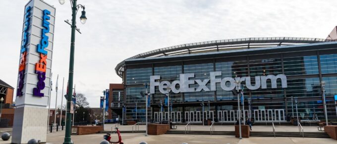 FedEx Forum in Downtown Memphis, Tennessee, USA.