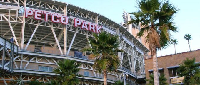 In front of Petco Park, San Diego, California, USA.