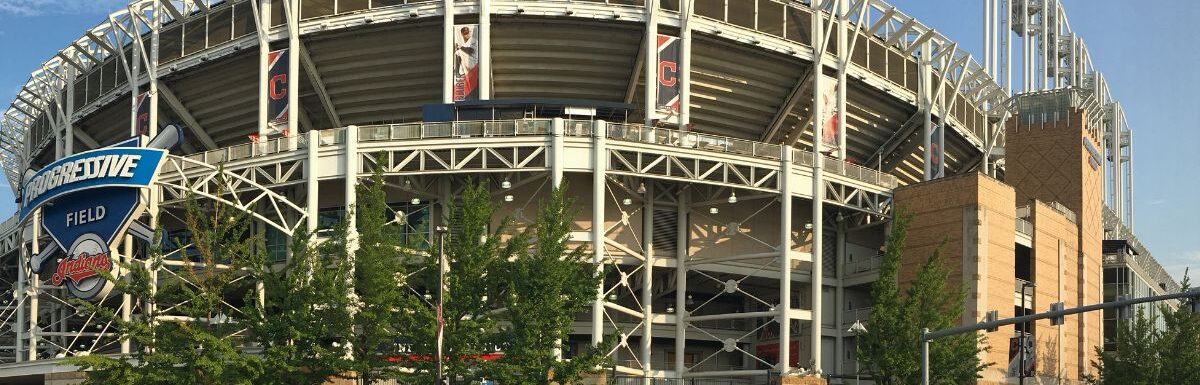 A view of Progressive Field in Cleveland, Ohio, USA.