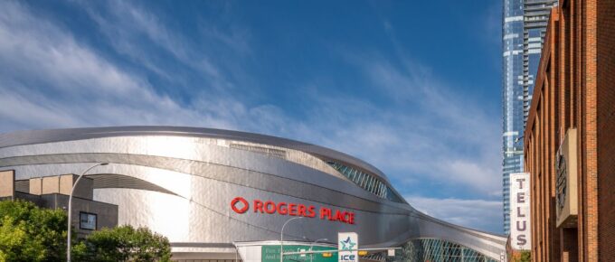 Rogers Place arena in Edmonton, Alberta, Canada.