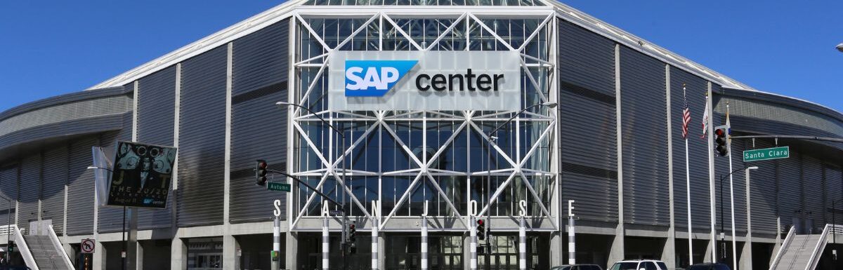 The SAP Center is located in downtown San Jose in March 2014.