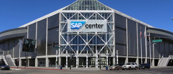 The SAP Center is located in downtown San Jose in March 2014.
