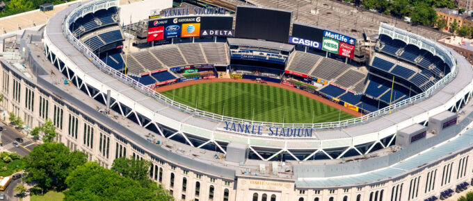 Aerial view of the Yankee Stadium in New York City.