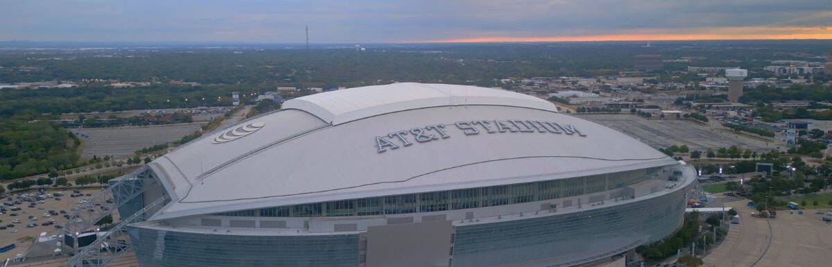Aerial view of the AT&T Stadium during the day.