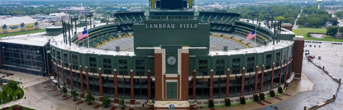 Lambeau Field, home of the Green Bay Packers and also known as The Frozen Tundra.
