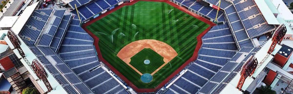 The aerial view of Citizens Bank Park, home of the Philadelphia Phillies.