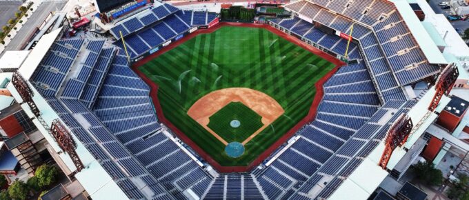 The aerial view of Citizens Bank Park, home of the Philadelphia Phillies.
