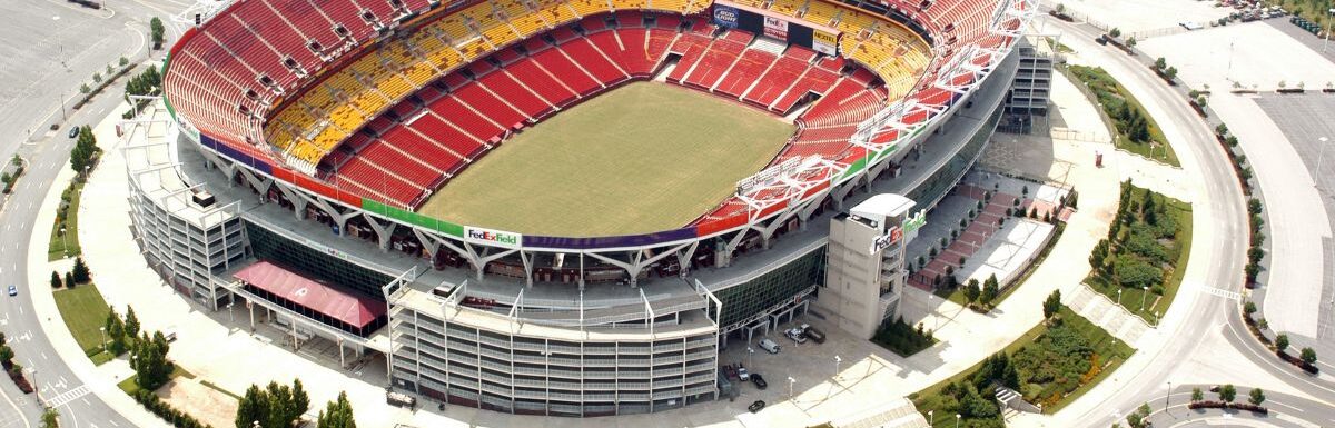 Aerial view of the FedEx Field in Maryland, USA.