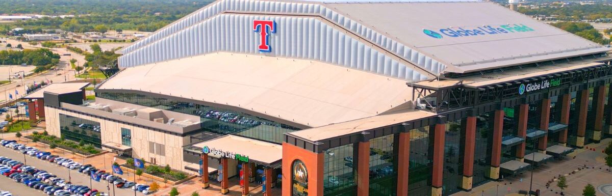 Globe Life Field in Arlington, Texas, USA, home of the Texas Rangers.