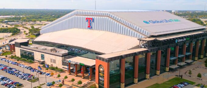 Globe Life Field in Arlington, Texas, USA, home of the Texas Rangers.