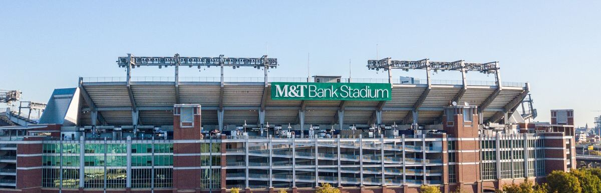 Ariel view on M&T Bank Stadium in Baltimore, Maryland, USA.