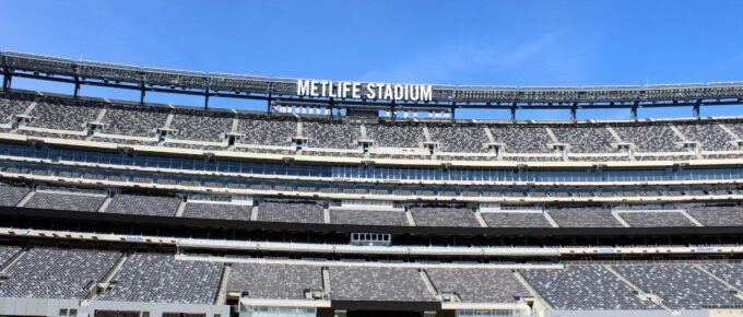 An empty MetLife Stadium in New Jersey, USA.