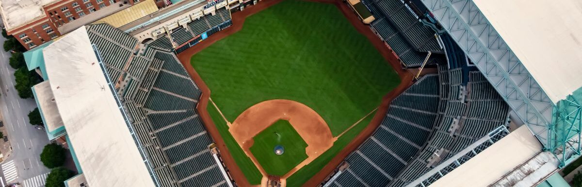 Minute Maid Park, a ballpark in Downtown Houston, Texas, USA.