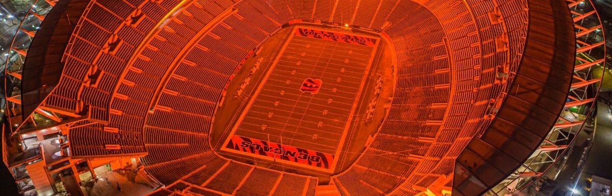 Paycor Stadium in Ohio during the Super Bowl.