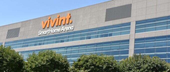 Vivint Smart Home Arena in Salt Lake City, Utah, is the home of the Utah Jazz of the NBA.
