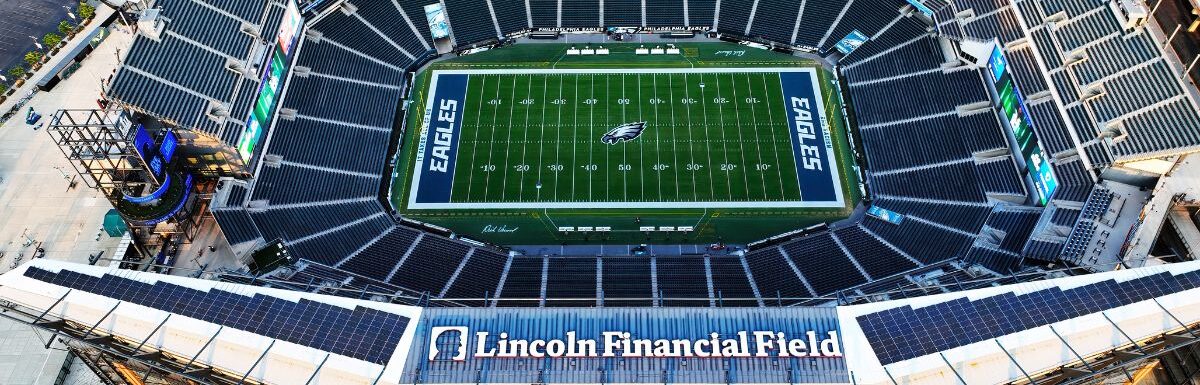 The aerial view of Lincoln Financial Field, Philadelphia, Pennsylvania, USA.