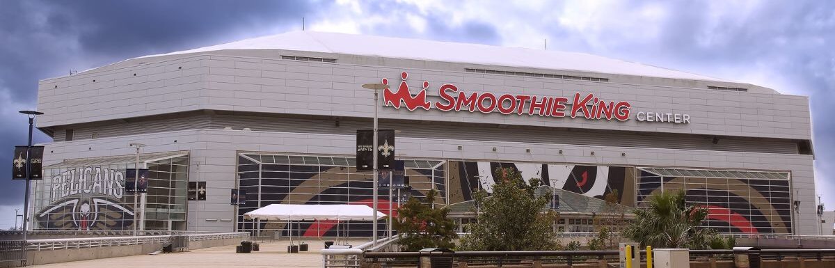 Smoothie King Center day exterior in New Orleans, Louisiana, USA.
